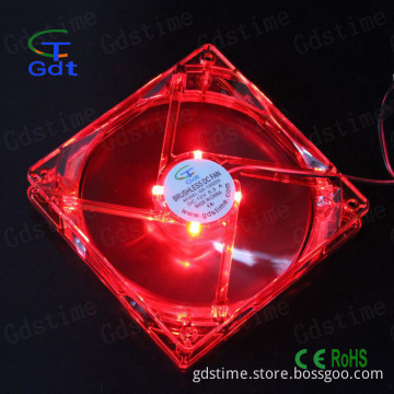 Transparent 12V 4.72" 120x120x25mm Computer Led Case PC Cooling Fan